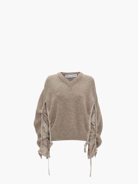 JW Anderson V-NECK JUMPER WITH CURVED SLEEVES