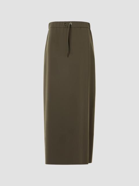 AKRIS Women's Lasercut Crêpe Drawstring Midi Skirt - Olive