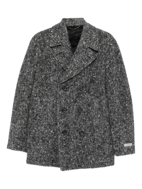 Canali double-breasted herringbone coat