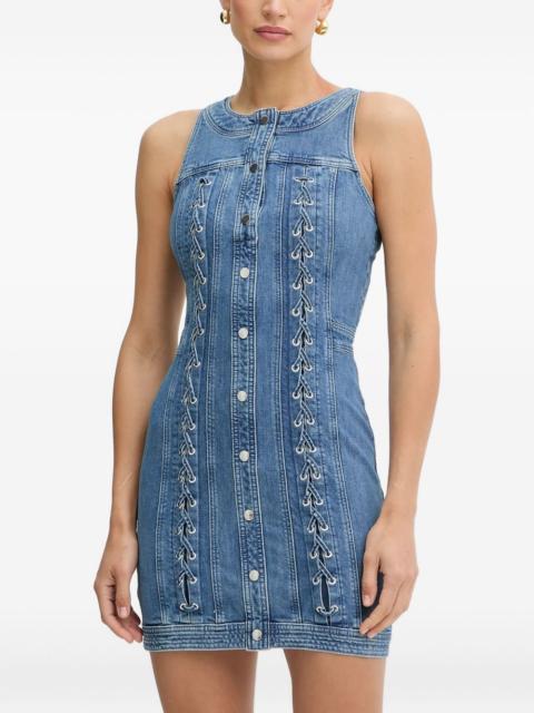 GUESS USA buttoned lace-up mini day dress