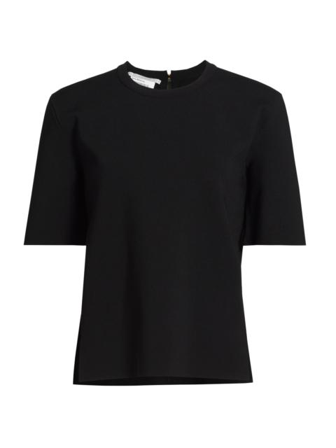 Stella McCartney Women's Compact Knit Short-Sleeve Top - Black