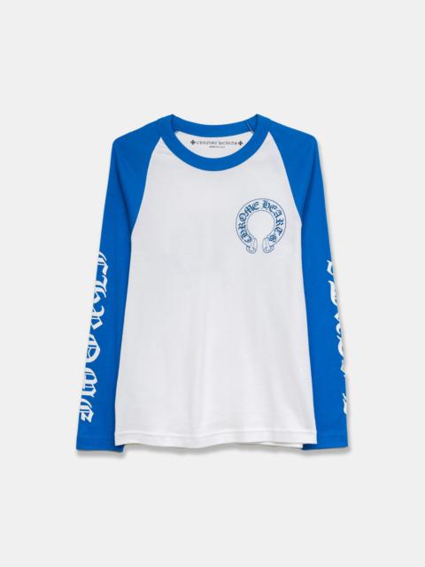 Chrome Hearts White Blue Baseball Longsleeve