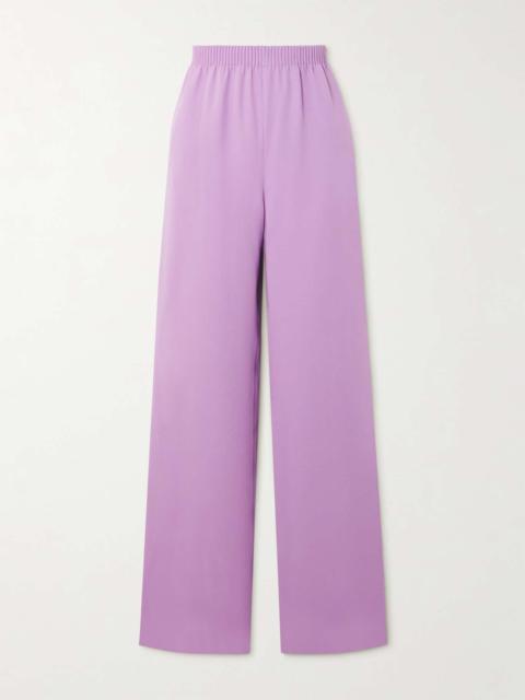 Valentino Silk-cady wide-leg pants Purple