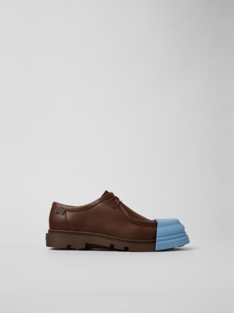 CAMPER Junction Brown Leather Shoes for Women.