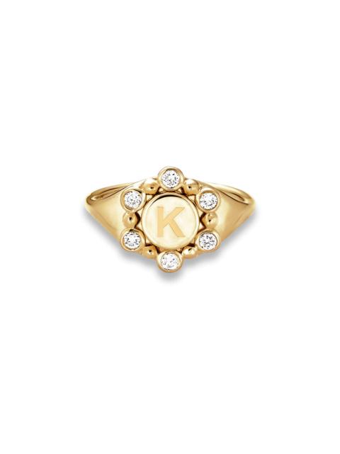 STONE AND STRAND Diamond Orbit Pinky Signet Ring