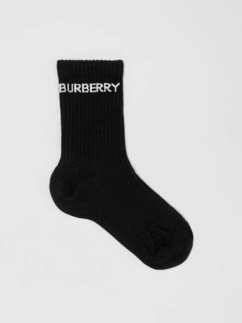 Burberry Logo Intarsia Technical Stretch Cotton Socks