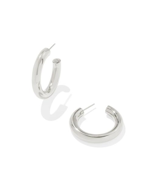 KENDRA SCOTT Medium Bold Tube Hoop Earrings in Sterling Silver