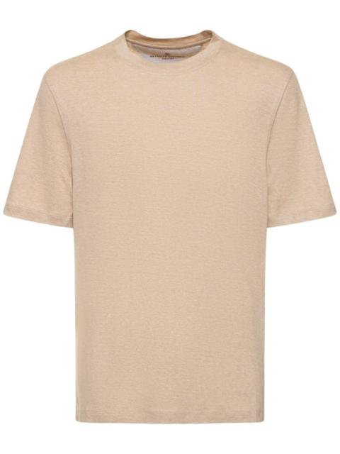 Cotton & linen jersey solid t-shirt