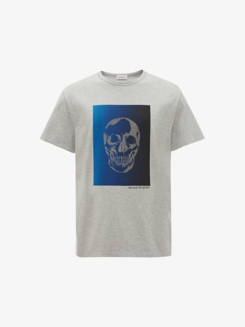 Men's Dégradé Skull T-shirt in Pale Grey