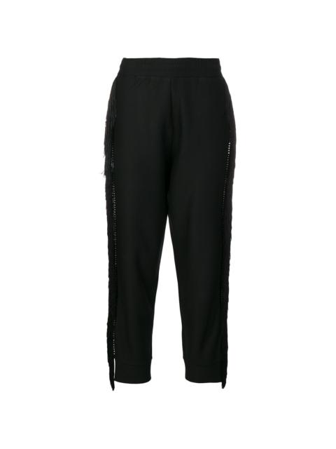 fringed trim track pants