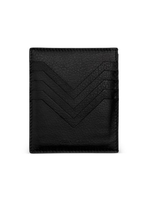 Rick Owens chevron-stitched leather card holder
