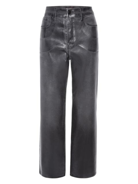 GOOD AMERICAN Women's Good Legs Soft Tech Straight-Leg Coated Jeans - Black