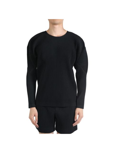 pleated long-sleeve T-shirt