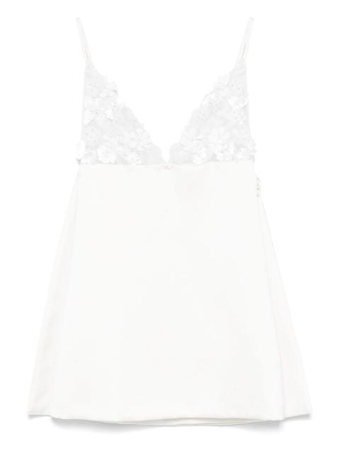 ELISABETTA FRANCHI floral-appliqué mini dress
