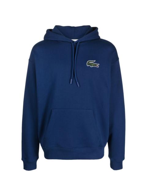 LACOSTE embroidered-logo cotton hoodie