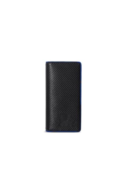 textured leather card holder