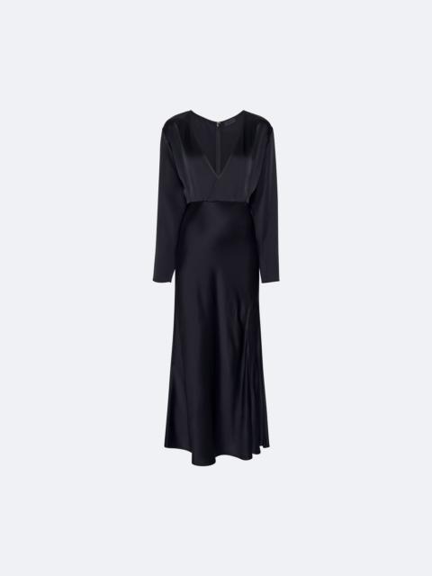 LAPOINTE Satin V Neck Dress