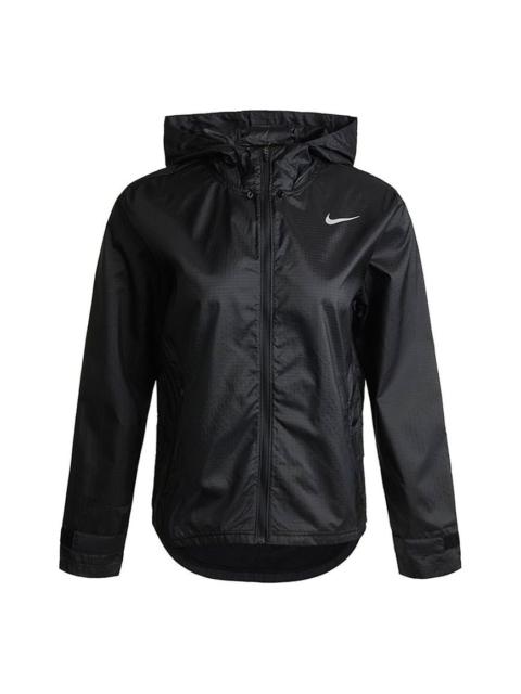 (WMNS) Nike Jacket Running Sports Hooded Jacket Black CU3218-010