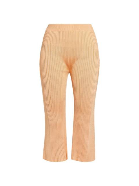 Jil Sander ribbed-panel cropped trousers