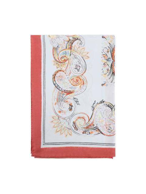 Etro paisley-print border-detail scarf