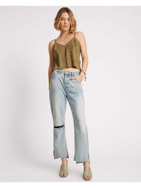 ONE TEASPOON Hooligans Low Waist Relaxed Straight Leg Denim Jeans - Fleetwood
