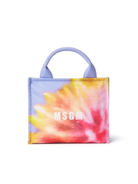 Small canvas tote bag with daisy print