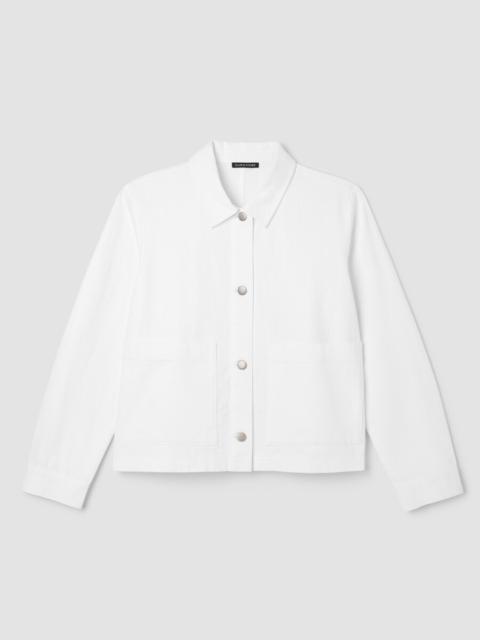 EILEEN FISHER Slubby Organic Cotton Linen Classic Collar Jacket