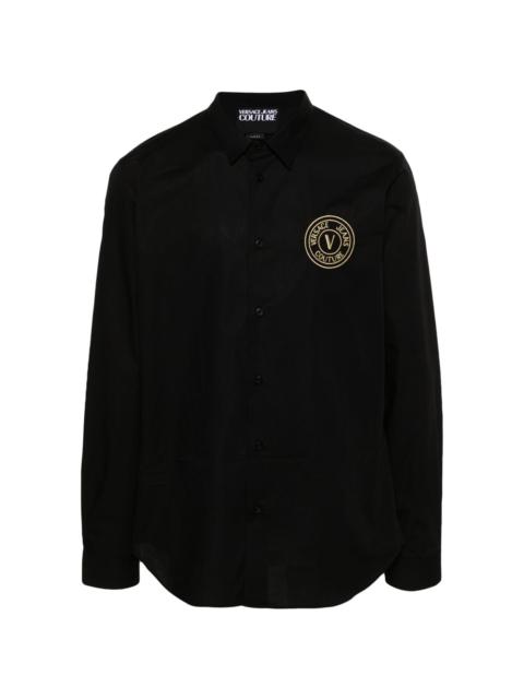 VERSACE JEANS COUTURE logo-embroidered cotton shirt