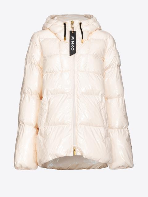 PINKO CRYSTAL NYLON PEA JACKET