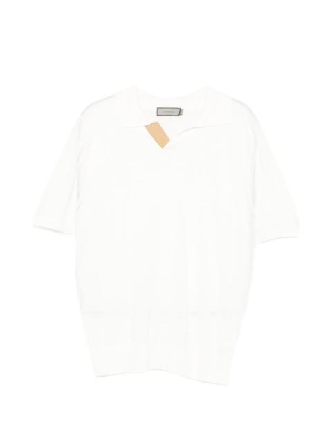 Canali short-sleeve open collar polo shirt