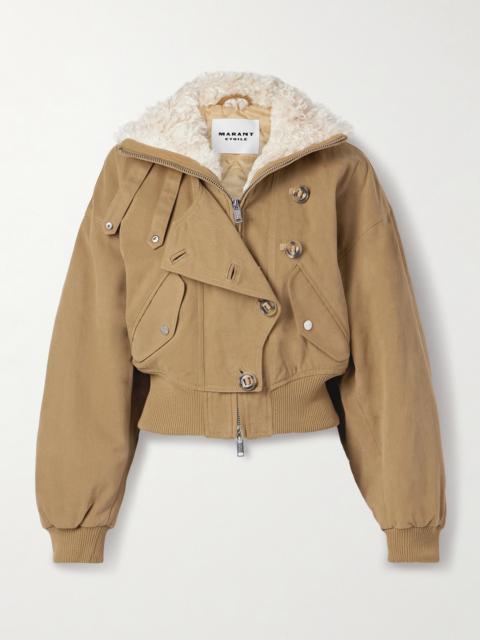 Isabel Marant Étoile Oana Fleece-trimmed Cotton-twill Jacket