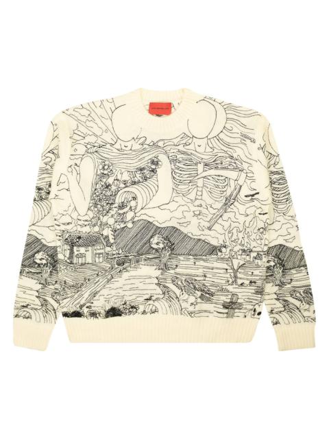 WHO DECIDES WAR Who Decides War Duality Knit Crewneck Sweater 'White'