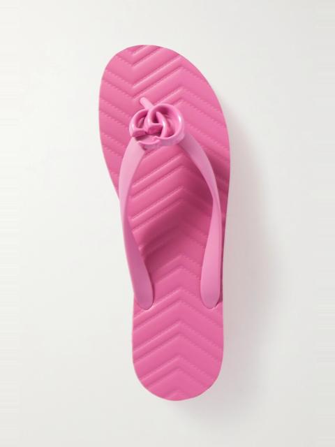 GUCCI Pascar logo-embellished rubber platform flip flops