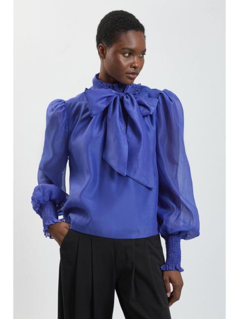 KAREN MILLEN High Neck Ruched Detail Blouse