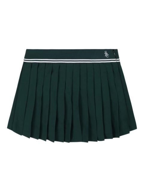 Sporty & Rich pleated logo-embroidery mini skirt