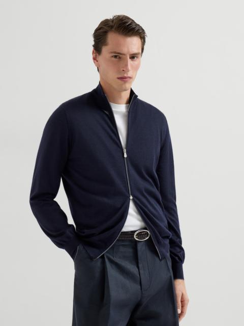Brunello Cucinelli Cashmere and silk lightweight cardigan with zipper