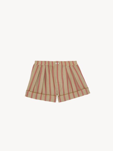 SAINT LAURENT PAJAMA SHORTS IN STRIPED TWILL