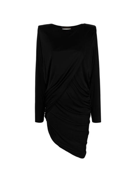 asymmetric crepe midi dress