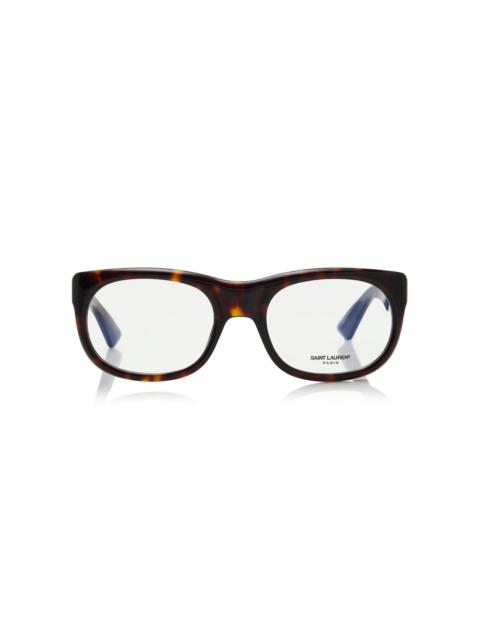 SAINT LAURENT Romy Square-Frame Acetate Glasses brown