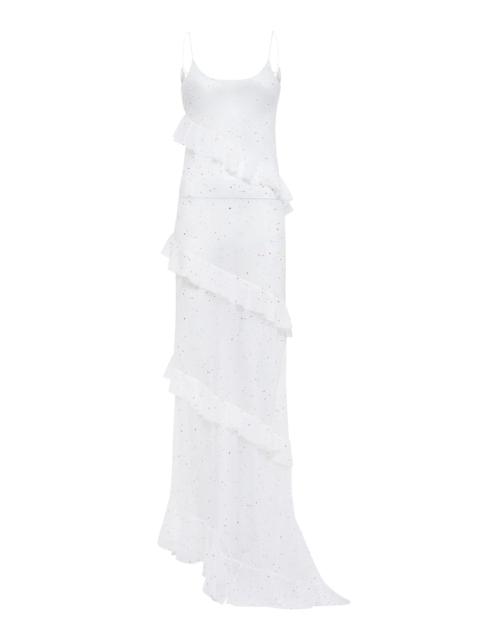 GABRIELA HEARST Pearce Slip Maxi Dress in Ivory Multi Speckle Silk Georgette