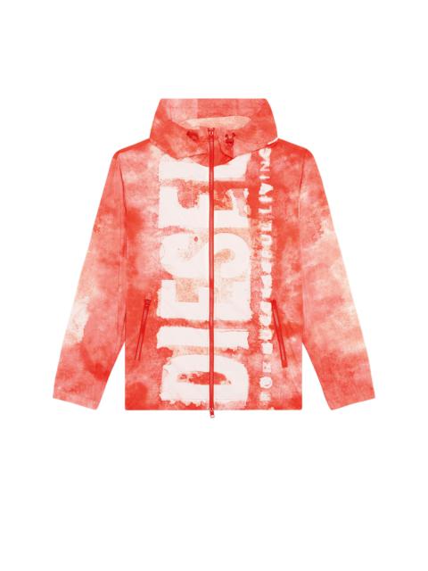 Diesel W-Oval debossed-logo puffer jacket - Red