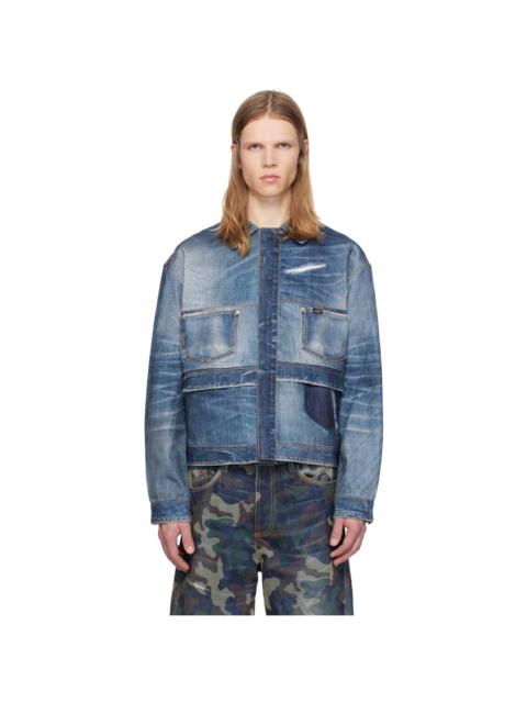 Andersson Bell Blue Trompe L'œil Double Waist Denim Jacket