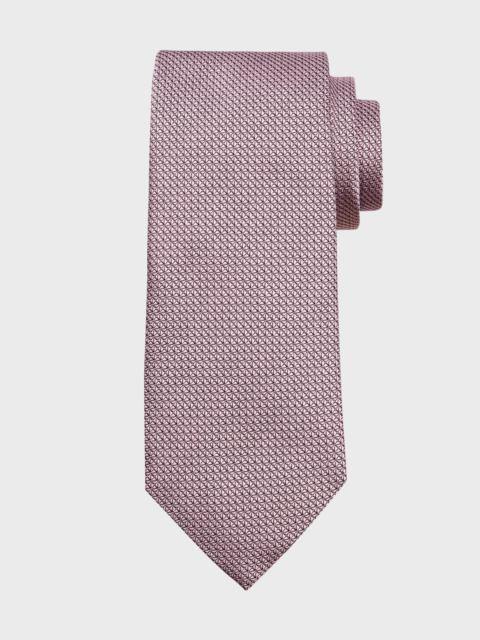 ZEGNA Men's Micro-Geometric Jacquard Silk Tie