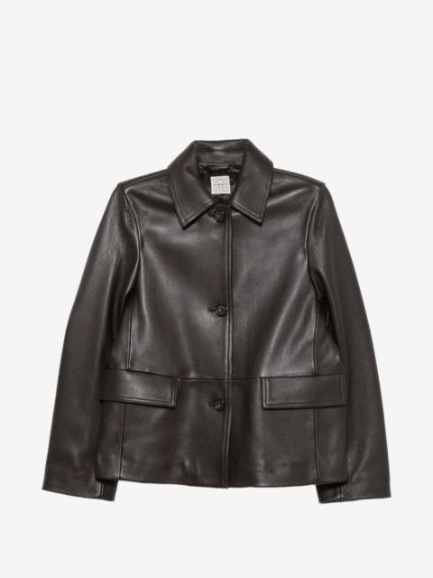 TOTEME collared grained-leather jacket