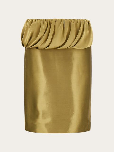 FERRAGAMO Liquid lamé skirt