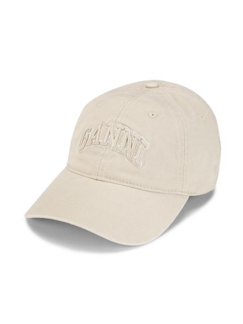 GANNI Women's Washed Cotton Canvas Cap - Egret