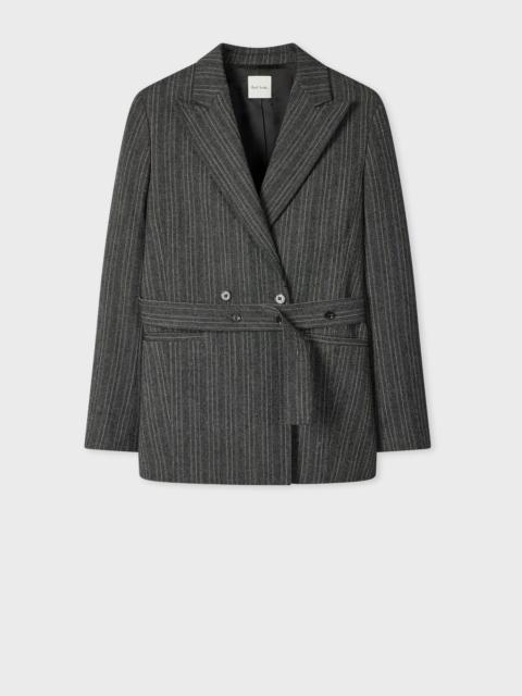 Paul Smith Women's Grey Textured Belted Jacket