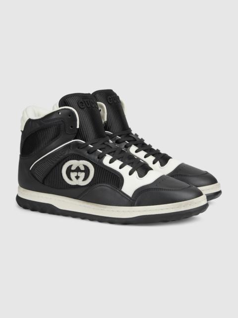 GUCCI★素敵！MAC80 High Black White Red Leather Sneakers NEW GUCCI MEN'S MAC80 BLACK RED LEATHER INTERLOCKING G