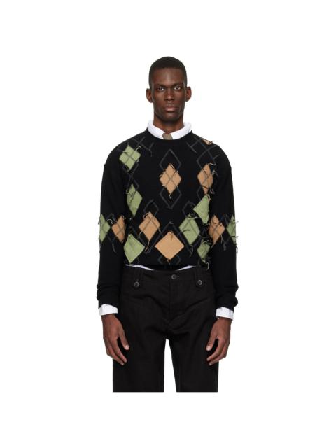 Andersson Bell Black Tom Argyle Crew-Neck Sweater