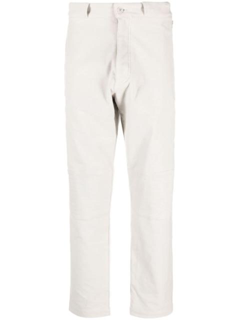 Moschino logo-patch straight-leg trousers